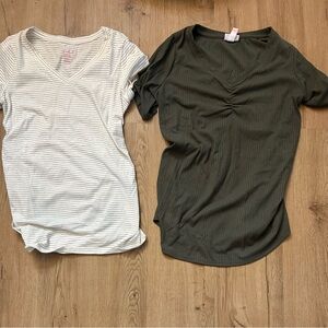 2 Short Sleeve Maternity Shirts by Isabel Maternity